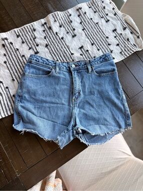 Wrangler Light Blue Denim Cutoff Shorts with Frayed Hem